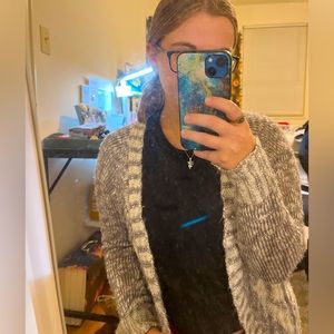 Aeropostale grey knit long cardigan
